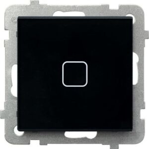 Ospel Łącznik dotykowy schodowy / krzyżowy Ospel Sonata Touch ŁPD-25RS/M/32 z podświetleniem 10AX 230V czarne szkło 14082457 5906729009452