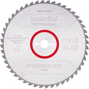 MBG - PIOTR KIŹLIŃSKI METABO PIŁA TARCZOWA HW/CT 315x30x48z    PRECISION CUT WOOD PROFESSIONAL 14104856 4007430176912