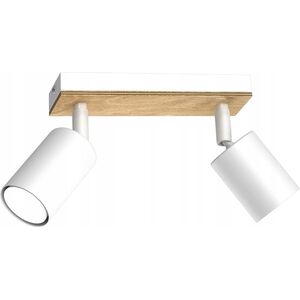 Lampa sufitowa Luminex Luminex Tulon 591 listwa plafon lampa sufitowa 2x8W GU10 biały/drewniany 14133382 5907812625917