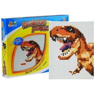 LeanToys Duża Mozaika z Dinozaurem Kolorowe Pinezki LEAN Toys 14252600 5905884457900