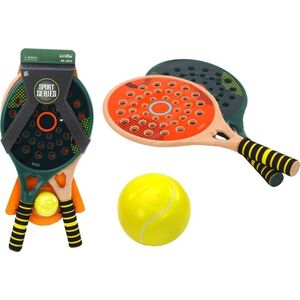 LeanToys Zestaw 2 Rakietek Dla Dzieci Do Gry Padel Zielona Beżowa Piłka PU Żółta LEAN Toys 14253497 5905991003502