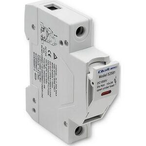 Qoltec Podstawa bezpiecznikowa z diodš + bezpiecznik DC | 1P | 1000V | 20A | 10x38 | solar