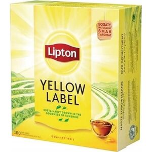 Lipton Herbata LIPTON Yellow Label, 100 torebek, z zawieszką 14280475 8712100679339
