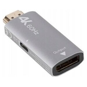 Adapter AV Lanberg Adapter Lanberg HDMI (M) -> Displayport (F) 4K srebrny