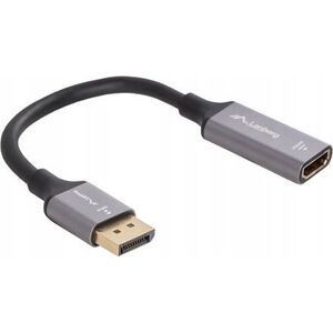 Lanberg Kabel adapter Lanberg Displayport (M) -> HDMI (F) 4K na kablu 20cm srebrny