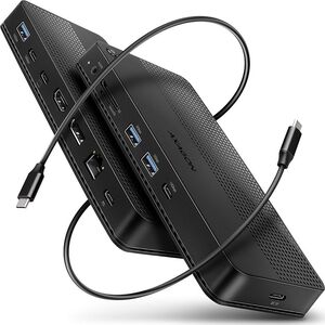 HUB USB Axagon AXAGON HMC-U4, stacja dokująca USB4 40 Gb/s, 3x USB-A, 2x USB-C, HDMI & DP 8K/30Hz, RJ-45, SD/mSD, audio, PD 100W, kabel