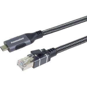 PremiumCord PremiumCord Ethernetový kabel USB-C na LAN RJ45 10/100/1000, 2m