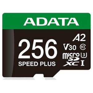 Karta ADATA Speed Plus MicroSDXC 256 GB Class 3 UHS-I/U3 A2 V30 (UD256GUI3V30A2SP-RA1)