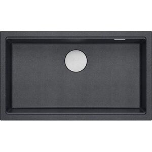 Zlewozmywak GraniteQ LOGAN 110 GraniteQ zlewozmywak black diamond 76x44x23,5 cm 1-komorowy podwieszany z syfonem manualnym stal szlachetna 13949665 5905505500190