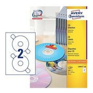 Avery Zweckform Etykiety na CD 117mm 100 arkuszy (L6043-100) 709698 4004182036549