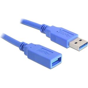 Kabel USB Delock USB-A - USB-A 1 m Niebieski (82538) 748211 4043619825387