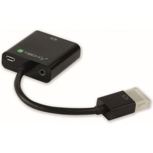 Adapter AV Techly HDMI - D-Sub (VGA) + Jack 3.5mm czarny (306301) 737922 8057685306301