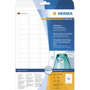 Herma Etykiety odklejalne Movables A4, białe, papier matowy, 2000 szt., zaokrąglone narożniki (10002) 785652 4008705100021