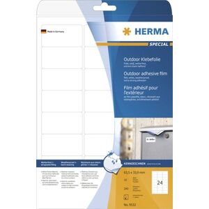 Herma Etykiety samoprzylepne z folii polietylenowej A4, folia matowa biała, 240 szt (9532) 785645 4008705095327