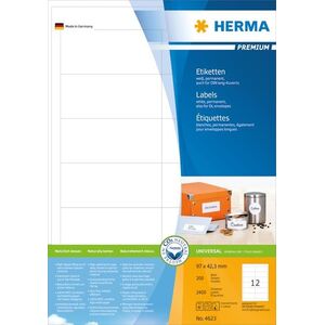 Herma Etykiety Premium A4, białe, papier matowy, 2400 szt. (4623) 785349 4008705046237