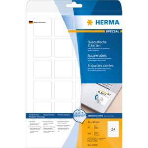 Herma Etykiety odklejalne Movables A4, kwadratowe, białe, papier matowy, 600 szt (10108) 788372 4008705101080