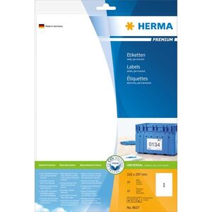 Herma Etykiety Premium 8637, A4, białe, 210 x 297 mm, papier matowy, 10 szt. (8637) 785620 4008705086370