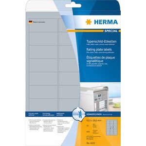 Herma Etykiety foliowe A4, do zastosowań na zewnątrz, folia matowa srebrna, 675 szt (4222) 785164 4008705042222