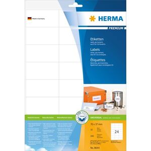 Herma Etykiety Premium 8644, A4, białe, 70 x 37 mm, papier matowy, 240 szt. (8644) 785623 4008705086448