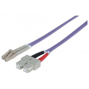 Intellinet Network Solutions Patchcord światłowodowy LC/SC OM4 50/125um Duplex Multimode, 3m, fioletowy (750936) 1114148 766623750936