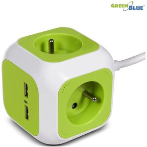 GreenBlue MagicCube poczwórne gniazdko prądowe, 2 wejścia usb 1,4m GB118 (MCE118) 1217651 5902211105121