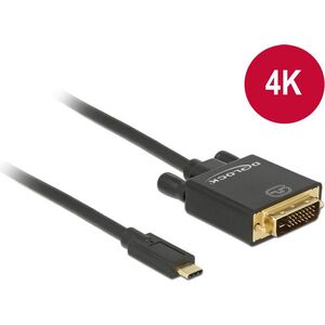 Kabel USB Delock USB-C - DVI-D 2 m Czarny (85321) 1457250 4043619853212