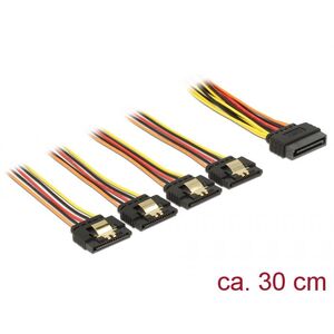 Delock SATA 15-pin - SATA 15-pin x4, 0.3m, Wielokolorowy (60157) 1670679 4043619601578
