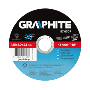 Graphite Tarcza tnąca do metalu 125x1.6x22 mm 41 A60-T-BF (57H700) 3161979 5902062577009