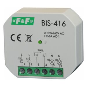 F&F Przekaźnik bistabilny BIS-416 podtynkowy, dwa niezależne obwody sterowania 3167367 5908312598275