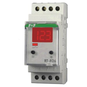 F&F Regulator temperatury bez sondy cyfrowy zakres regulacji temp.: -25÷130°C styk: 1Z, 16A, 2 moduły RT-826 3167412 5908312594512
