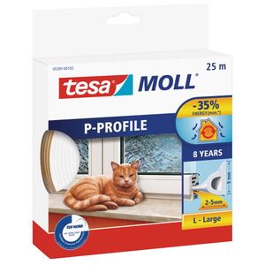 Tesa Uszczelka gumowa 9mm profil P biała 25m (0539102) 3182712 4042448904522