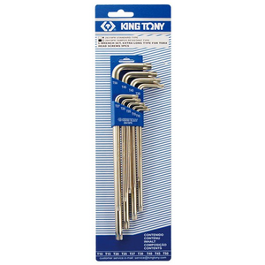 King Tony Zestaw kluczy trzpieniowych torx typ L T10-T50 z otworem 9szt. (20409PR) 3187674 4710591940659