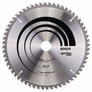 Bosch Tarcza pilarska Optiline Wood 254 x 30mm 60z (2608640436) 3233901 3165140314459