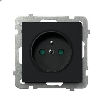 Ospel Gniazdo Sonata pojedyncze z uziemieniem i przesłonami czarny metalik (GP-1RZP/m/33) 3313673 5907577446260