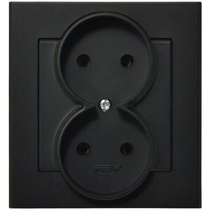 Ospel Gniazdo Sonata podwójne czarny metalik (GP-2R/33) 3313699 5907577446871