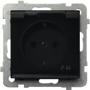 Ospel Gniazdo Sonata bryzgoszczelne schuko wieczko dymne czarny metalik (GPH-1RS/m/33/) 3313775 5907577446796