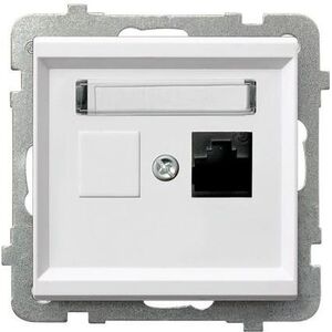 Ospel Gniazdo komputerowe Sonata pojedyncze RJ45 5e białe (GPK-1R/K/m/00) 3314145 5907577444464