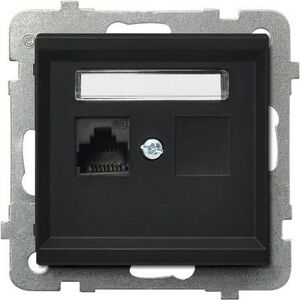 Ospel Gniazdo komputerowe Sonata pojedyncze RJ45 5e czarny metalik (GPK-1R/K/m/33) 3314147 5907577446536