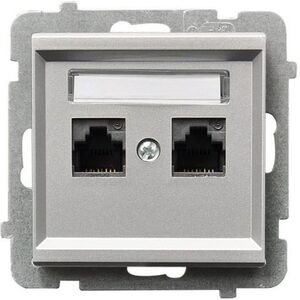 Ospel Gniazdo komputerowe Sonata podwójne 2xRJ45 5e srebrny mat (GPK-2R/K/m/38) 3314162 5907577447564