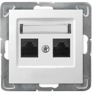 Ospel Gniazdo komputerowe Impresja podwójne RJ45 5e białe (GPK-2Y/K/m/00) 3314207 5907577437565