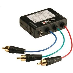 System przekazu sygnału AV Lindy Przedłużacz, konwerter Component 3 x RCA + Coaxial 1 x RCA - RJ-45 (32525) 3315261 4002888325257
