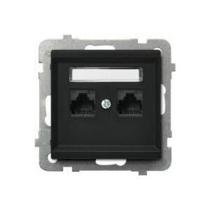 Ospel Gniazdo komputerowe Sonata podwójne 2xRJ45 kat.5e czarny metalik (GPK-2R/K/m/33) 3320209 5907577446550