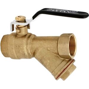 Hydroland Zawór kulowy Tytan z filtrem skośnym i dławikiem nakrętno-nakrętnym 3/4" (ZKWF-PP-20) 3323615 5900308734339