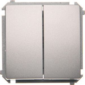 Kontakt-Simon Łącznik schodowy Simon Basic podwójny 10AX 230V srebrny mat (BMW6/2.01/43) 3331646 5902787838621