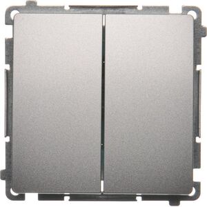 Kontakt-Simon Łącznik świecznikowy Simon Basic podwójny 10AX 250V srebrny mat (BMW5.01/43) 3331648 5902787838546