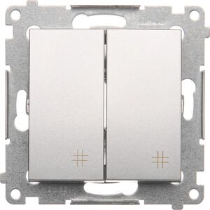 Kontakt-Simon Łącznik krzyżowy Simon 54 podwójny 10AX 250V srebrny mat (DW7/2.01/43) 3331708 5902787833985