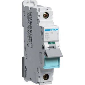 Hager Wyłącznik nadprądowy 1P B 20A 10kA AC (NBN120) 3338625 3250614613739