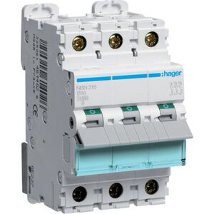 Hager Wyłącznik nadprądowy 3P B 16A 10kA AC (NBN316) 3338631 3250614614026