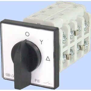 Elektromet Łącznik krzywkowy gwiazda-trójkąt 3P 40A IP65 z płytką (924011) 3370417 5906197480906