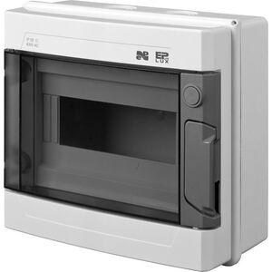 Elektro-Plast Rozdzielnica modułowa hermetyczna 1 x 9 EP-LUX PLUS RN 1/9 drzwi transparentne N+PE IP55 szara (1961-01) 3372895 5901752634374